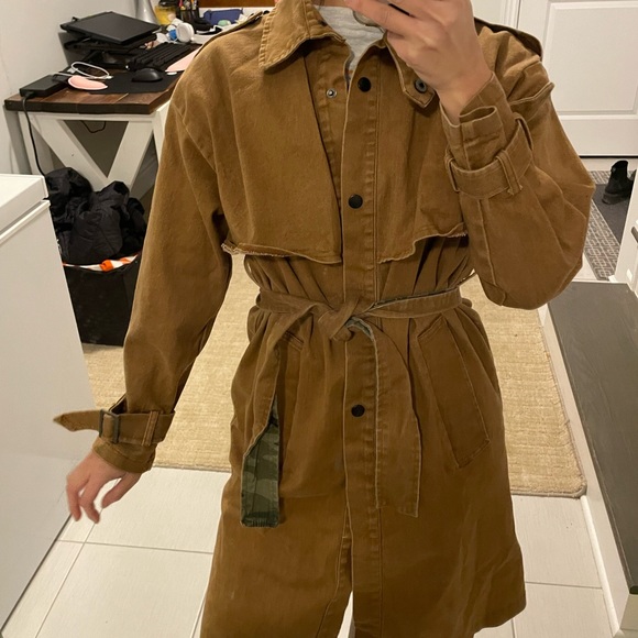 Brown jean trench coat - Picture 2 of 2